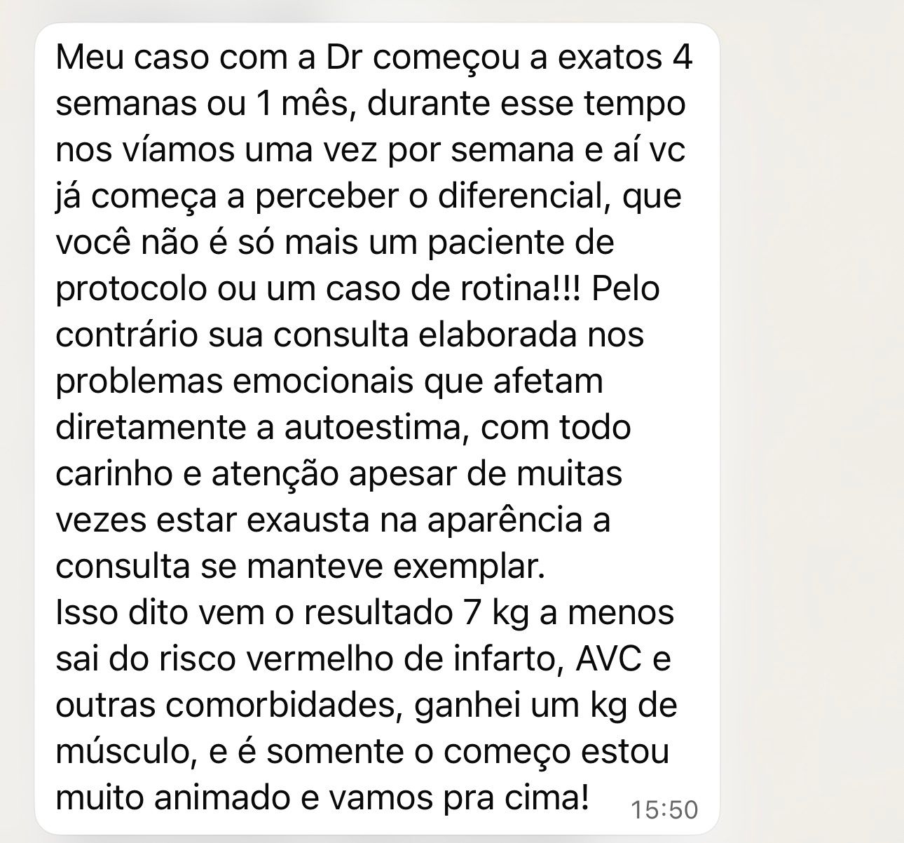 Depoimento de paciente via WhatsApp — 3