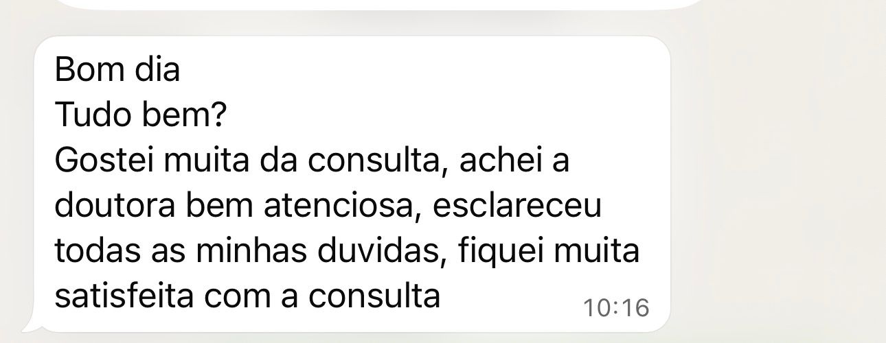 Depoimento de paciente via WhatsApp — 4