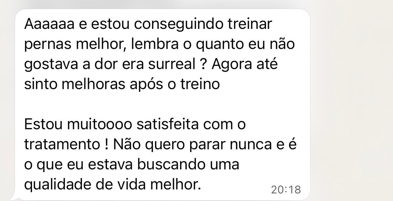 Depoimento de paciente via WhatsApp — 5