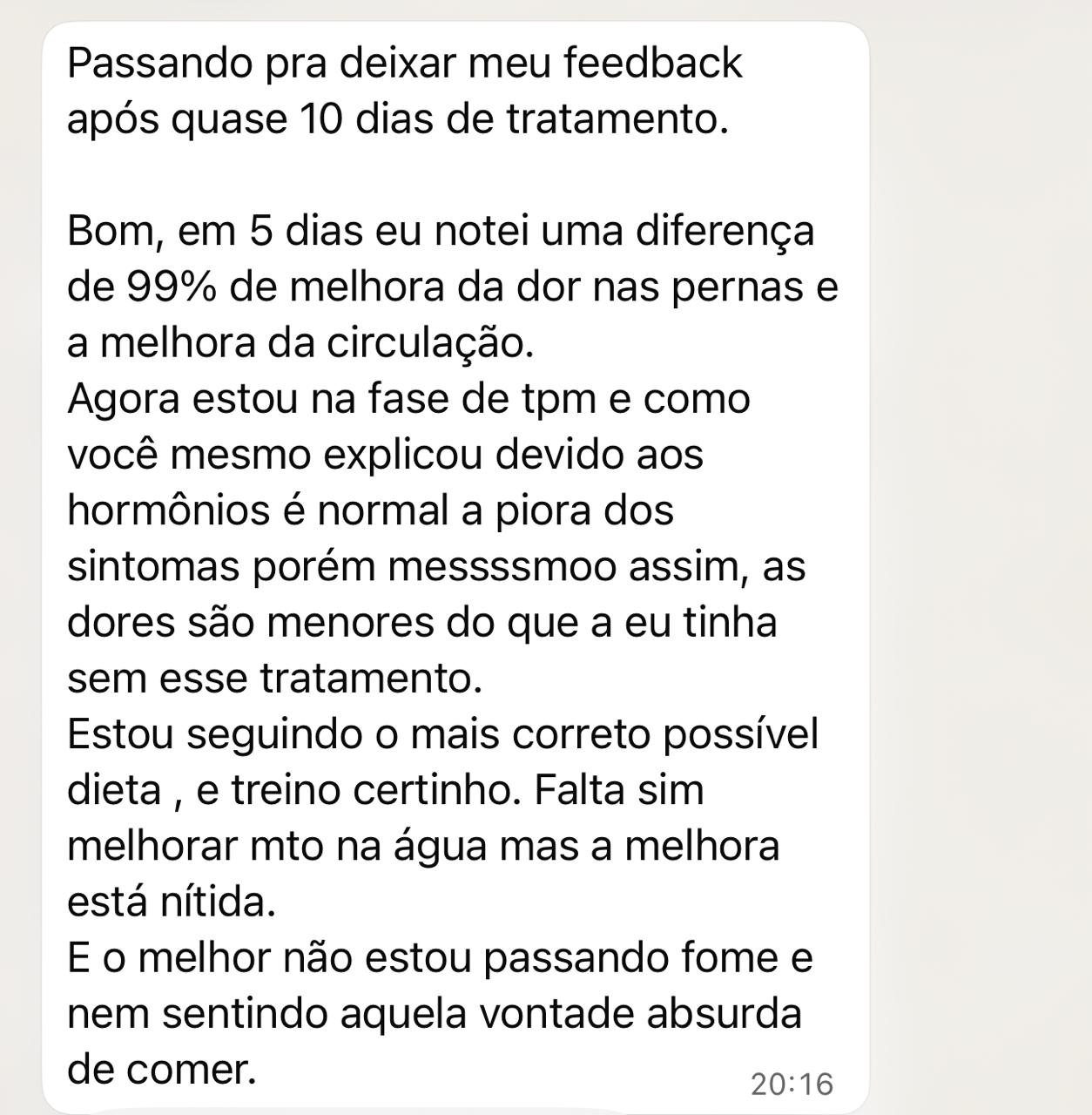 Depoimento de paciente via WhatsApp — 6