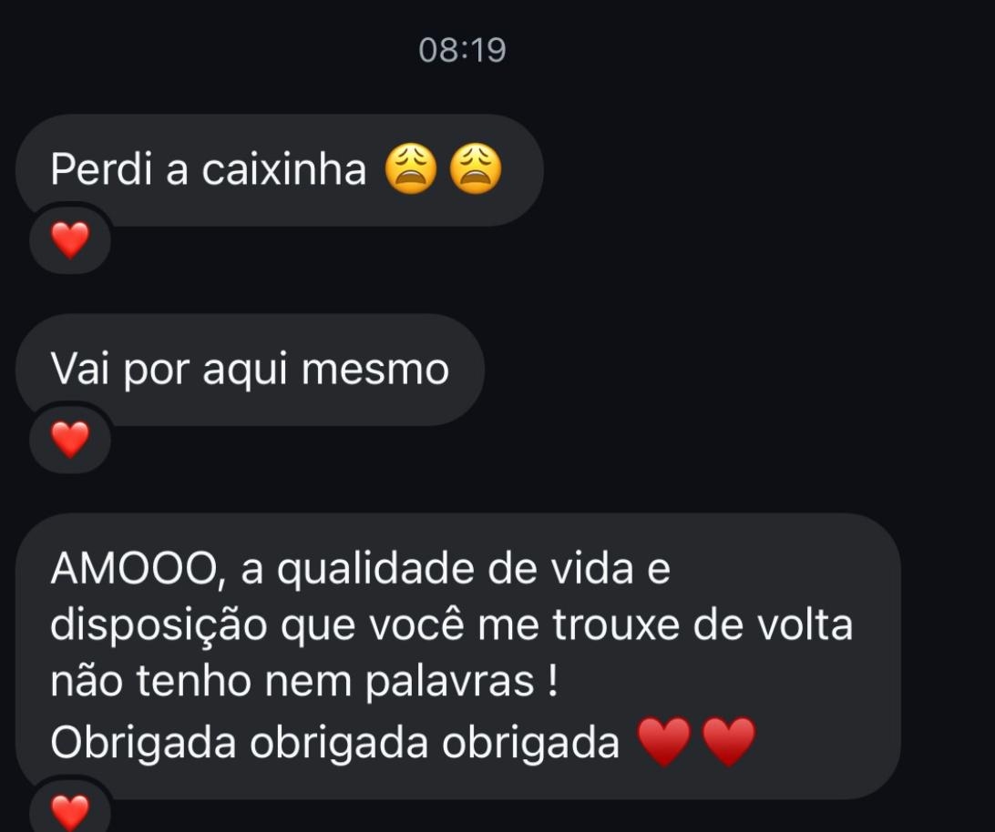 Depoimento de paciente via WhatsApp — 8